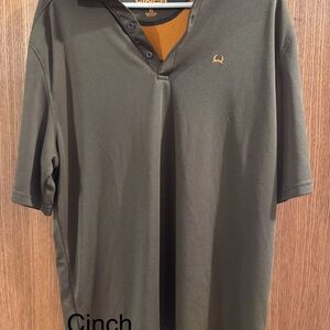 Cinch Men’s brown and orange short-Sleeve Polo Shirt